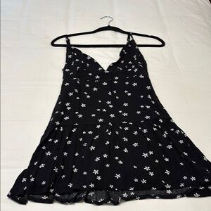 LA Hearts Black Dress with White Floral Accents